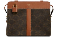 CELINE Cow Leather Handbags Shoulder Bag Crossbody Bag Women's Tawny