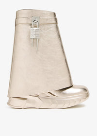 Givenchy Women's Shark Lock Ankle Boots Biker Low Wedge