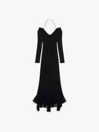 Givenchy Women's Long Sleeve Gown With Chain And Pintock