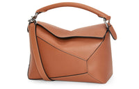 LOEWE Puzzle Cow Leather Handbag, Shoulder Bag, Crossbody Bag Trumpets Women's Tan