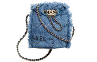 CHANEL 22SS Denim Bucket Bag, Crossbody Bag, Shoulder Bag Mini Women's Blue