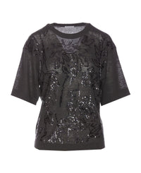 Brunello Cucinelli Sequin-Embellished Fine-Knit Top