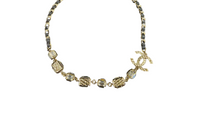 CHANEL Rhinestone Necklaces Women's Gold