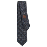 HERMES Mulberry Silk Ties Men's Charcoal Gray