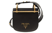 PRADA Cow Leather Shoulder Bag Crossbody Bag Women's Black