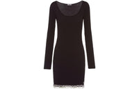 MIU MIU SS22 Long Sleeved Dress Women's Black