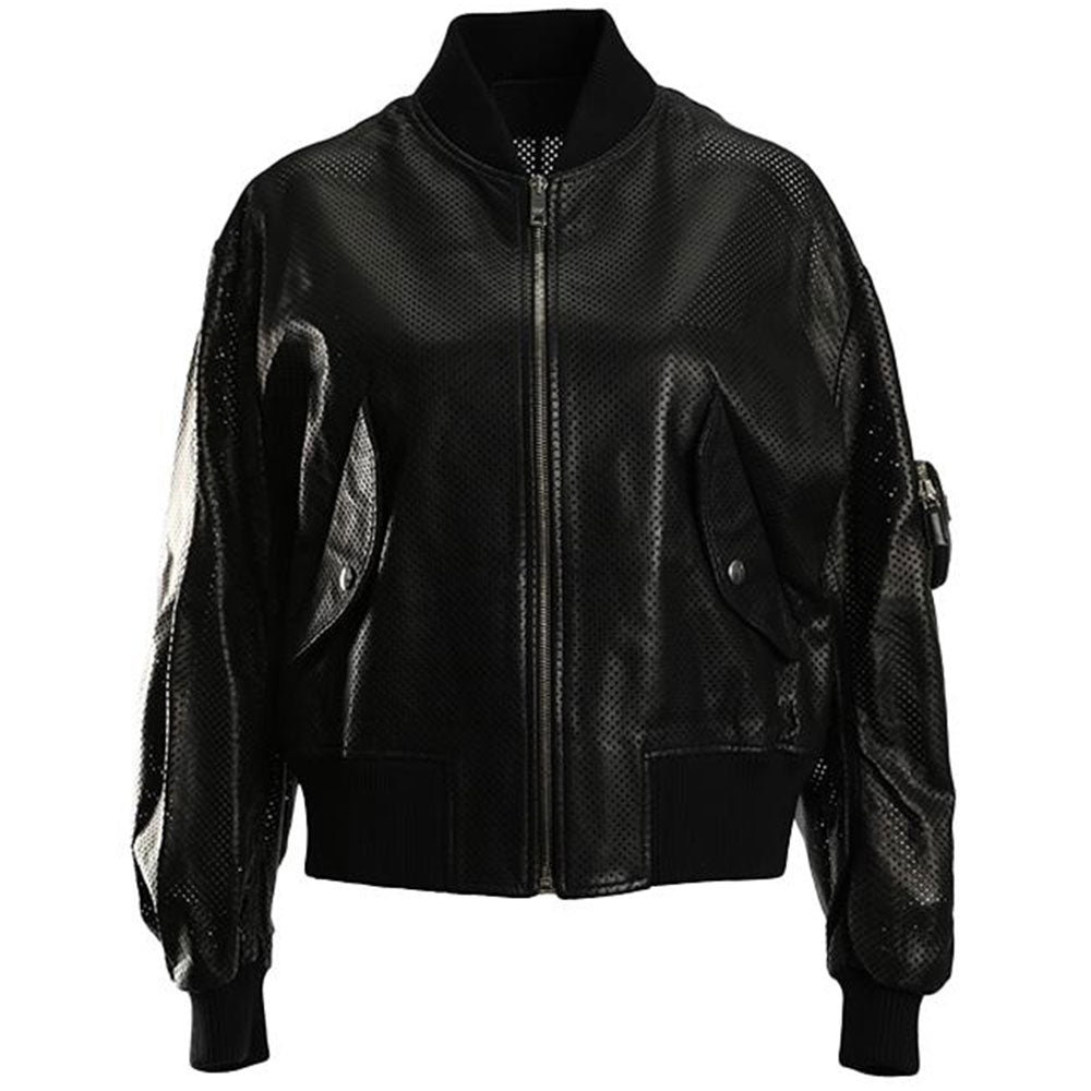 PRADA Leather Jacket Women's Black