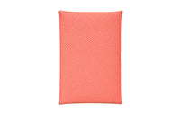 HERMES Calvi Epsom Calfskin Card Holder Women's 8W Rose Azalea Rhododendron Pink