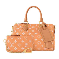 LOUIS VUITTON Speedy Leather Trim Handbag Women's Yellow