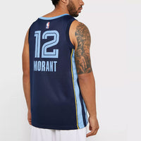 Nike NBA Team limited Jersey SW Fan Edition Gray Memphis Grizzlies Morant No. 12 Navy Blue Dark blue AA7095-426