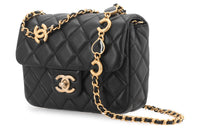 CHANEL 22K Autumn And Winter Lambskin Flap Crossbody Bag Shoulder Bag Women's Black