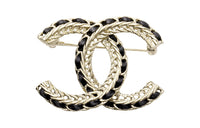 CHANEL Brooches Women's Black/Gold