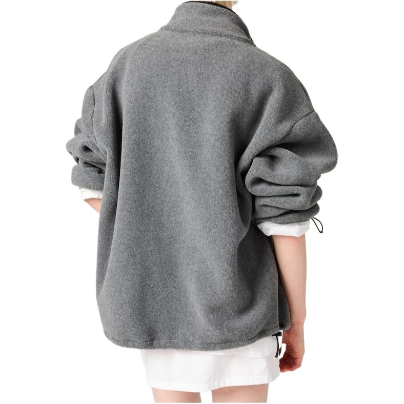MIU MIU Fleece Zip Sweatshirt 'Grey'
