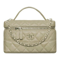 CHANEL Cow Leather Shoulder Bag Crossbody Bag Handbag Women's Green