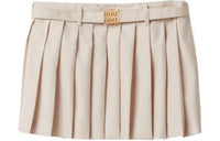 MIU MIU Pleated Wool Miniskirt