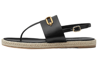 HERMES Strap Sandals Women's Black