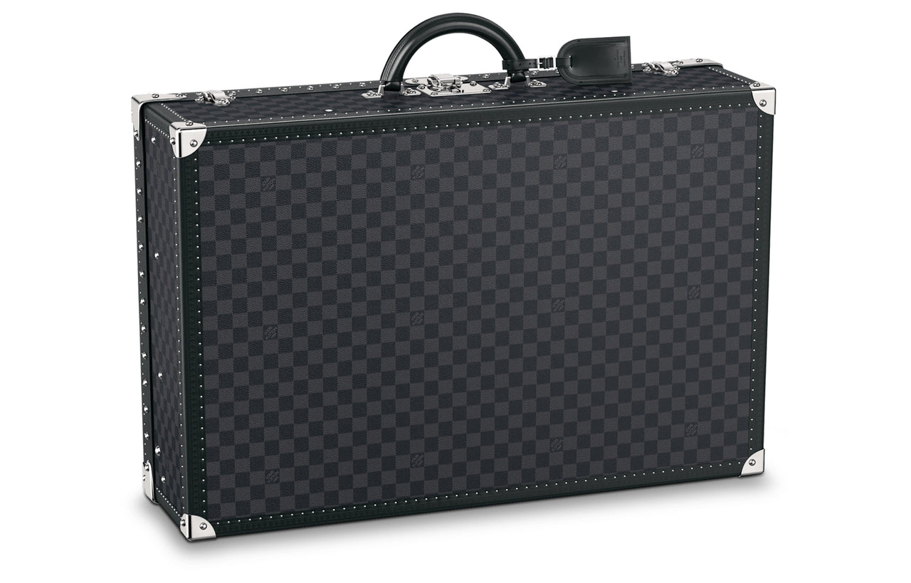 LOUIS VUITTON Canvas Portable Suitcase Hard Case Men's Black