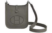 HERMES Evelyne Clemence Leather Ivorie Shoulder Bag Crossbody Bag Mini Women's Cumulonimbus Gray