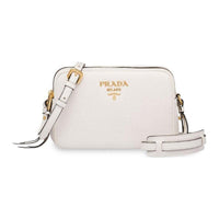 PRADA Leather Camera Bag, Crossbody Bag, Shoulder Bag Women's White