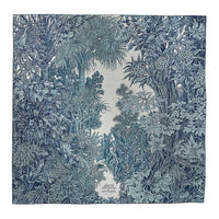 HERMES Cashmere Silk Shawls Unisex Blue
