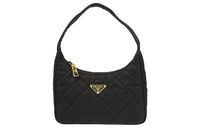 PRADA Nylon Shoulder Bag, Hobo Bag, Handbag Women's Black