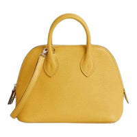 HERMES Bolide Mysore Goat Skin Bowling Bag Handbag Shoulder Bag Crossbody Bag Mini Women's B4 Sun Sunshine Gold
