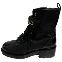 CHANEL Short Martin Boot Women's Black