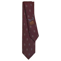 HERMES Mulberry Silk Ties Men's Bordeaux Red