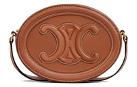 CELINE Cuir Triomphe Smooth Cow Leather Mooncake Bag Shoulder Bag Crossbody Bag Medium Size Women's Tawny