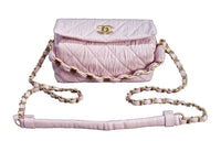CHANEL Lambskin Hobo Bag One Shoulder Handbag Crossbody Bag Small Size Women's Pink