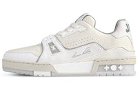LOUIS VUITTON Trainer Cream White Grey Signature Women's