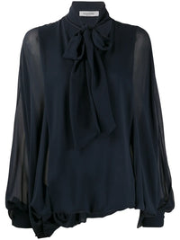 Valentino Garavani Pussybow Pouf Sleeve Blouse