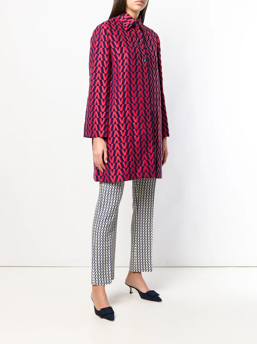 Valentino Garavani Brocade Single-Breasted Coat