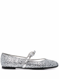 Ferragamo Bow-Detail Glitter Ballerina Shoes