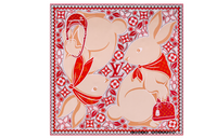 LOUIS VUITTON Silk Scarves Women's Red