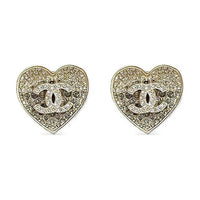CHANEL Metal Stud Earrings Women's Gold