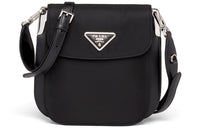 PRADA Nylon And Leather Shoulder Bag Women's Black