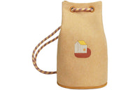 HERMES Canvas Handheld Storage Bag Women's 1D Desert Sand Yellow