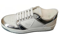 PRADA District Leather Sneakers 'White Silver' Women's