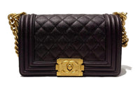 CHANEL Leboy Embossed Calfskin With Grains Crossbody Bag Shoulder Bag Women's Brown Red