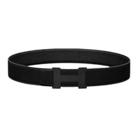 HERMES Cow Leather Leather Belts Men's Black Width: 3.8cm