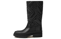 HERMES Mosaique Mosaic Knee-high Boots Women's Black