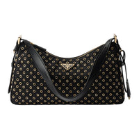 PRADA Nylon Handbag Shoulder Bag Large Size Women's Black