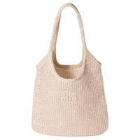 MIU MIU Ivy Polyamide Shoulder Bag Women's Pink Beige