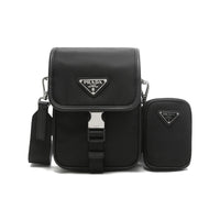 PRADA Re-Nylon Nylon Cell Phone Pouch Crossbody Bag Shoulder Bag Men's Black
