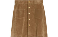 CELINE Leather Short Skirts Women's Cigar