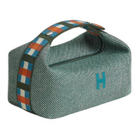 HERMES Bride-a-Brac Canvas Canvas Bag Toiletry Bag Small Size Women's Dark Green