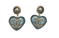 CHANEL Earrings Women's Ice Blue
