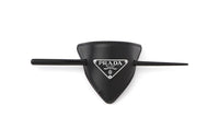 PRADA Leather Hair Clips Women's Black