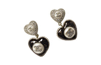 CHANEL Glazed Pearl Rhinestones Earrings Women's Black